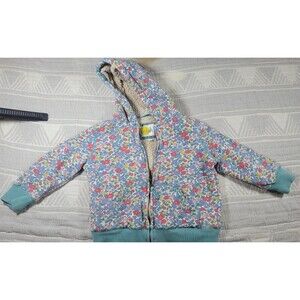 Boden Girls Floral Sherpa-Lined Zip Hoodie – Size 5–6Y (116cm)